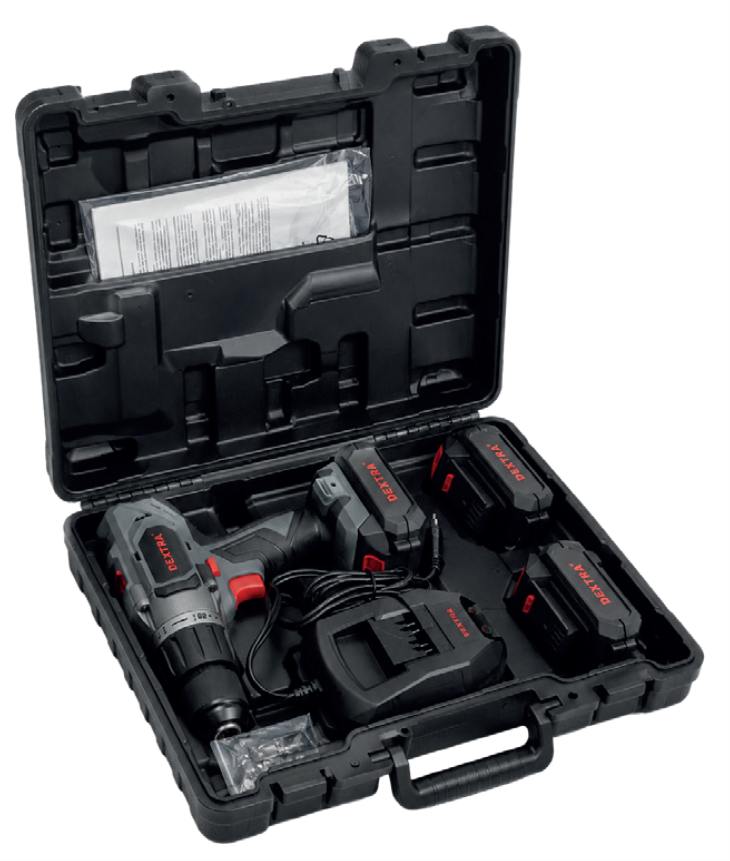 MELCHIONI 812400416 KIT VALIGETTA Trapano PLCDL-378JST con 2 batterie 2,0Ah + caricabatterie 2,4Ah DEXTRA